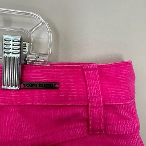 Carve Designs Hot Pink Corduroy Cutoff Shorts Organic Cotton sz 14 - Picture 4 of 7